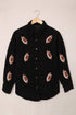 'Lainey' Sequin Corduroy Football Jacket - Celes Fashion